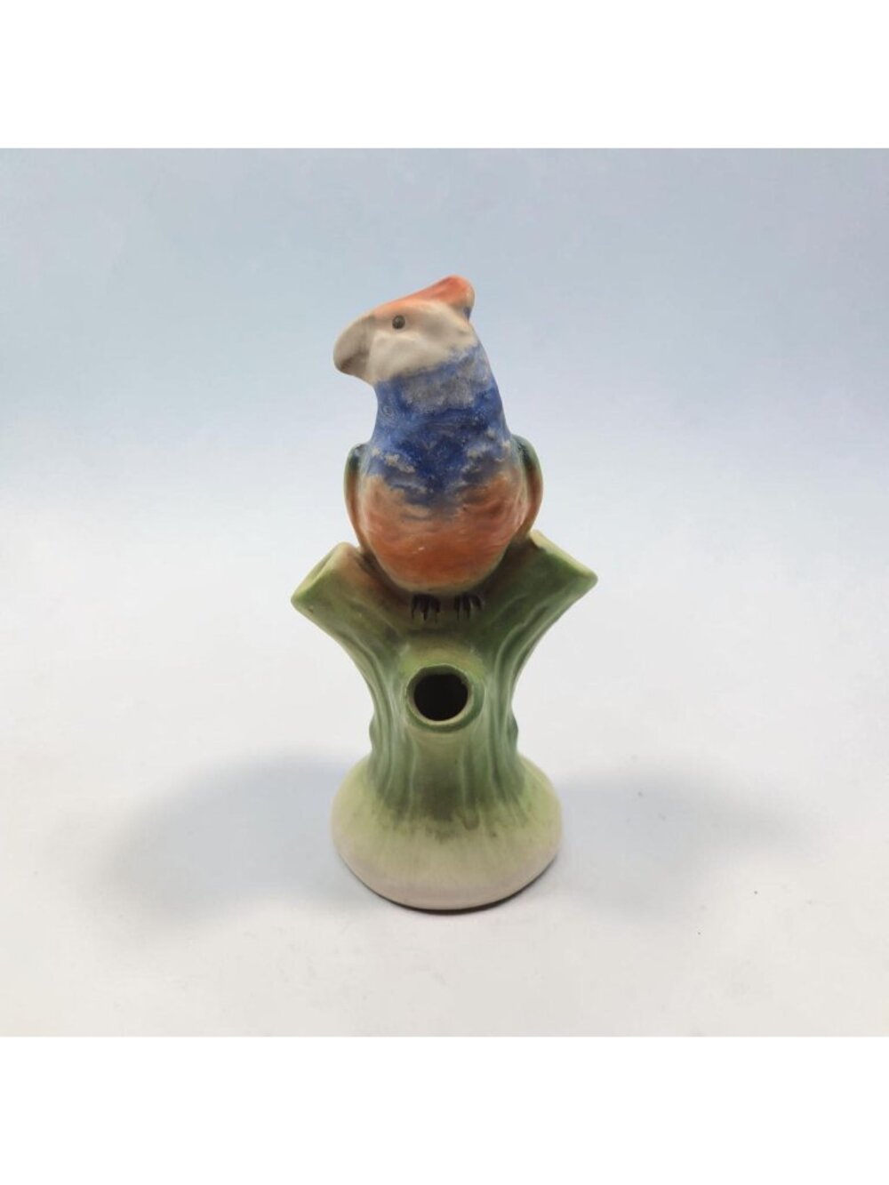 Vintage Ceramic Bird Bud Vase From Czechoslovakia Hand-Painted 5.5 Inches Tall